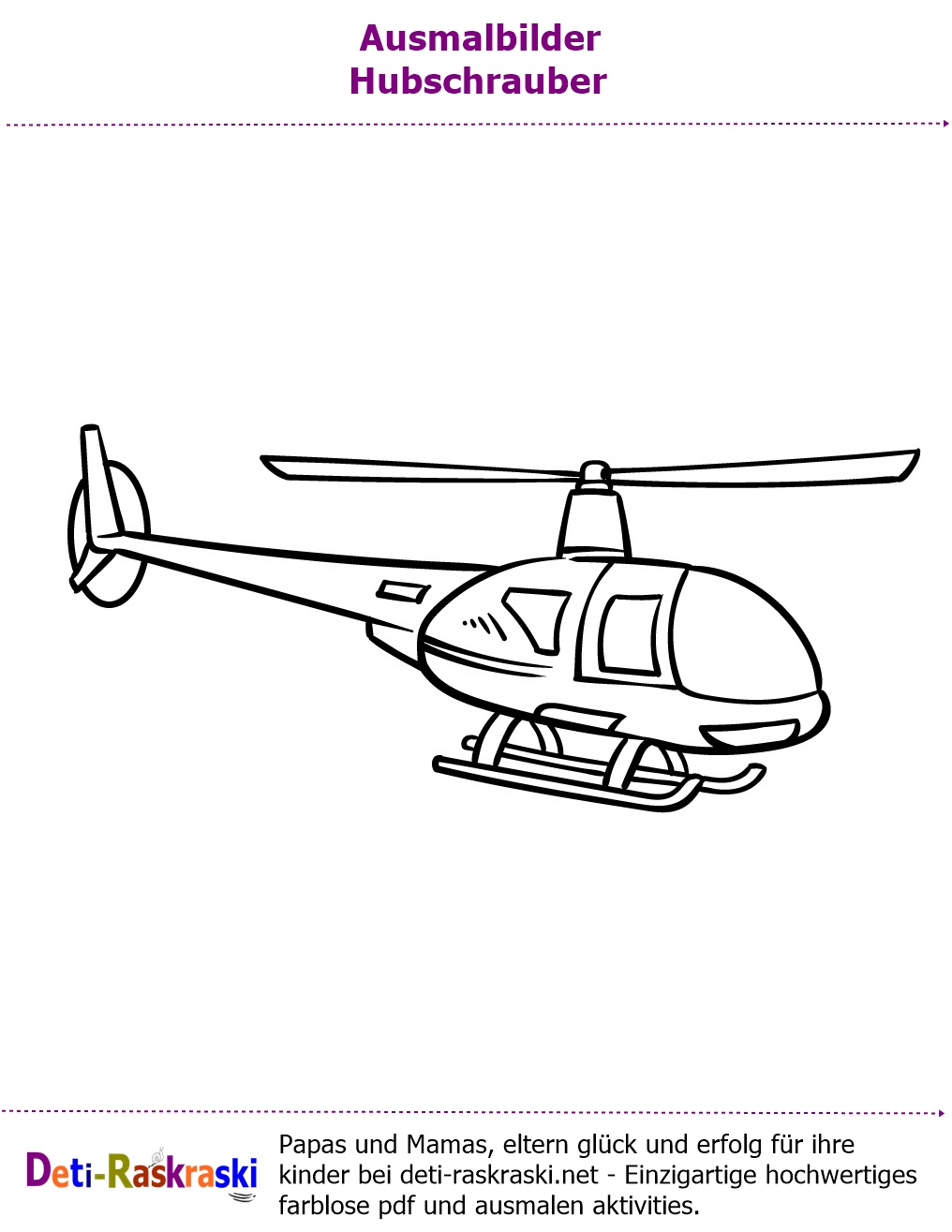 Ausmalbilder Hubschrauber Kostenlos