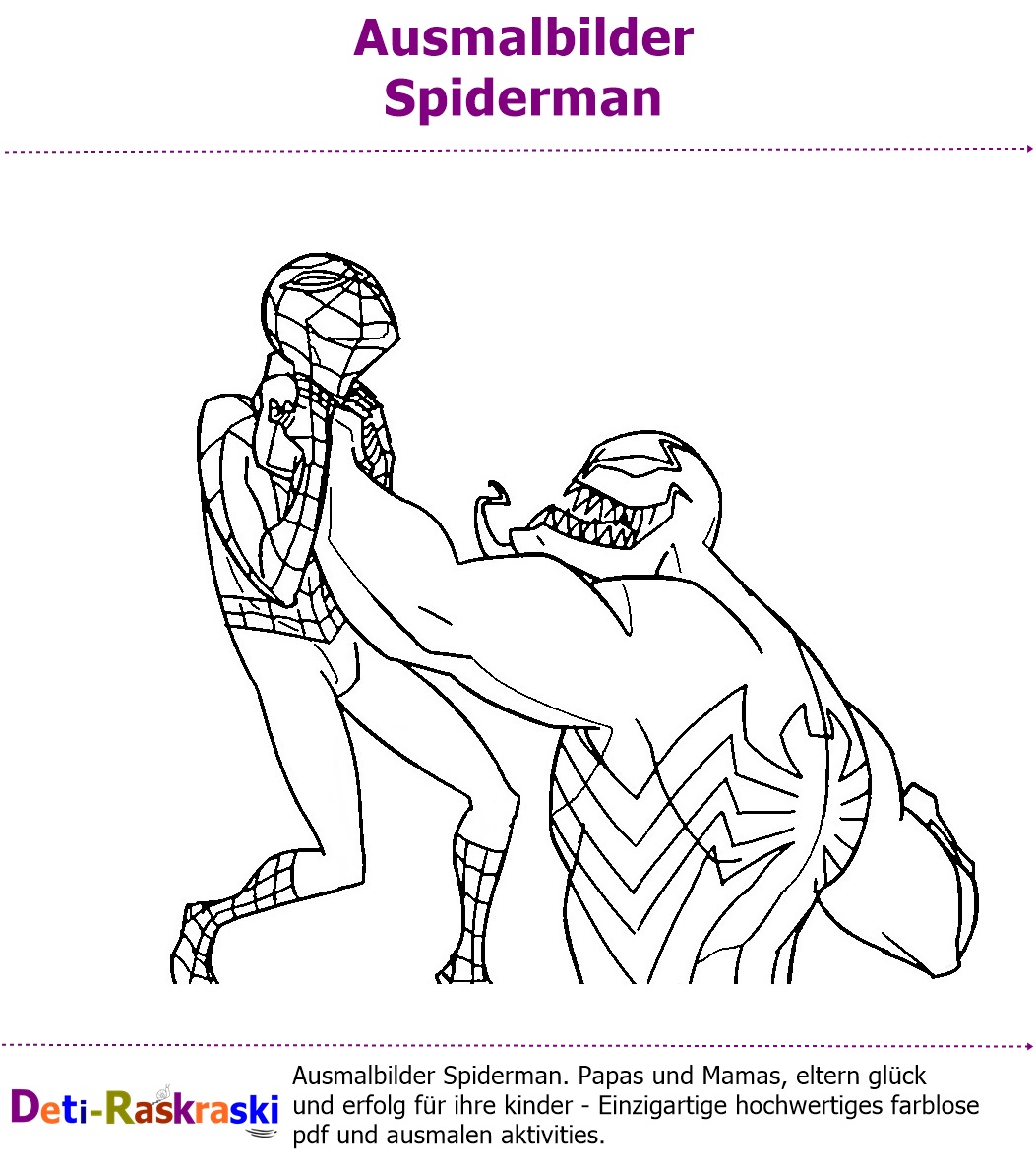 Spiderman und Venom Ausmalbilder Kostenlos im Pdf