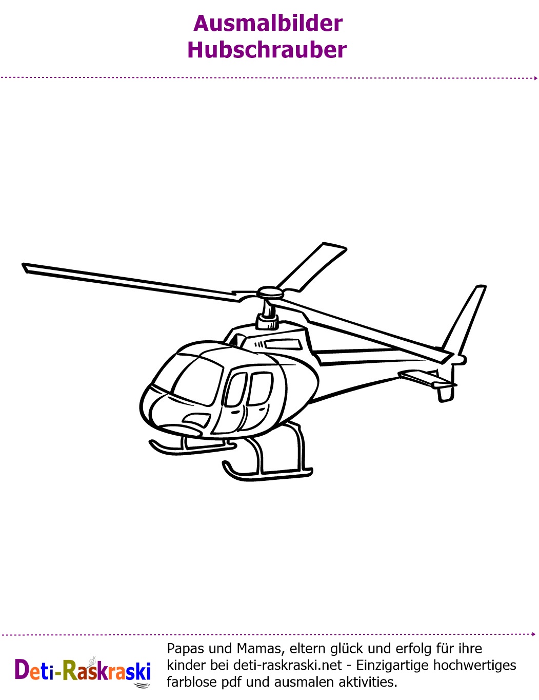 Hubschrauber Ausmalbilder Kostenlos im Pdf