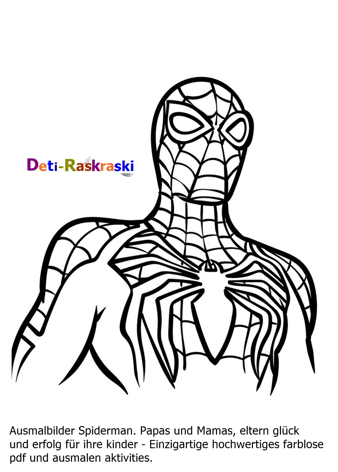 Ausmalbilder Spiderman als PDF - Kostenlos - Deti Raskraski